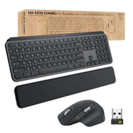 Tastiera e Mouse Logitech MX Keys Combo for Business Grigio Acciaio Tedesco QWERTY