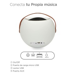 Altoparlante Bluetooth con Lampada LED KSIX Bubble Bianco 5 W Portatile