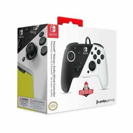 Controller Gaming PDP Faceoff Deluxe Audio Nero/Bianco Nintendo Switch