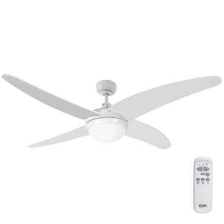 Ventilatore da Soffitto con Luce EDM 33806 Caspio Bianco 60 W