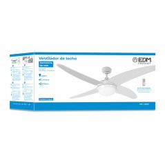 Ventilatore da Soffitto con Luce EDM 33806 Caspio Bianco 60 W