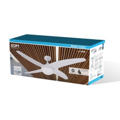 Ventilatore da Soffitto con Luce EDM 33806 Caspio Bianco 60 W