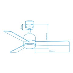 Ventilatore da Soffitto EDM 33987 Savu Argentato 60 W Ø 115 cm