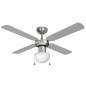 Ventilatore da Soffitto con Luce EDM 33801 Caribe Argentato 50 W