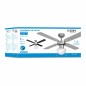 Ventilatore da Soffitto con Luce EDM 33801 Caribe Argentato 50 W