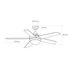 Ventilatore da Soffitto con Luce EDM 33988 Adriatico Bianco 60 W