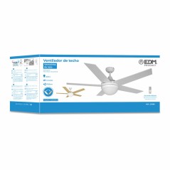 Ventilatore da Soffitto con Luce EDM 33988 Adriatico Bianco 60 W