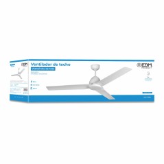 Ventilatore da Soffitto EDM 33986 Java Bianco 60 W Ø 130 cm