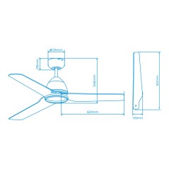 Ventilatore da Soffitto EDM 33986 Java Bianco 60 W Ø 130 cm