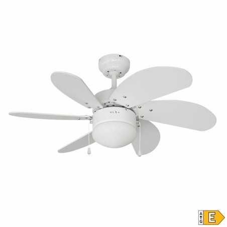 Ventilatore da Soffitto con Luce EDM 33985 Aral Bianco 50 W