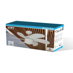 Ventilatore da Soffitto con Luce EDM 33985 Aral Bianco 50 W