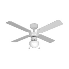 Ventilatore da Soffitto con Luce EDM 33800 Caribe Bianco 50 W