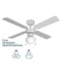 Ventilatore da Soffitto con Luce EDM 33800 Caribe Bianco 50 W