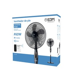 Ventilatore a Piantana EDM Nero 60 W