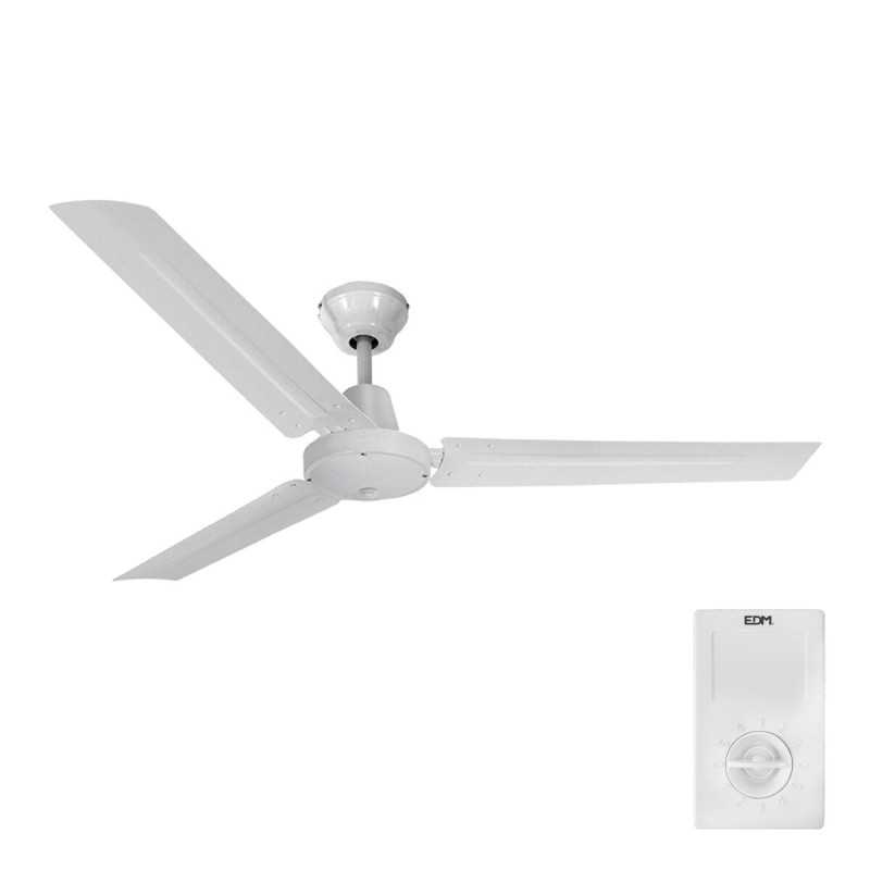 Ventilatore da Soffitto EDM 33982 Bianco 60 W Ø 120 cm Mini industriale