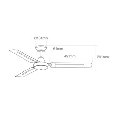 Ventilatore da Soffitto EDM 33982 Bianco 60 W Ø 120 cm Mini industriale