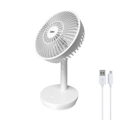 Ventilatore da Tavolo EDM Bianco 4 W 16,5 x 18,5 cm Ricaricabile USB