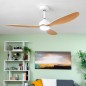 Ventilatore da Soffitto con Luce LED e 3 Pale ABS Wuled InnovaGoods Legno 36 W 52" Ø132 cm