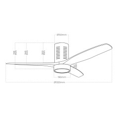 Ventilatore da Soffitto con Luce EDM 33825 Kara 30 W 2190 Lm