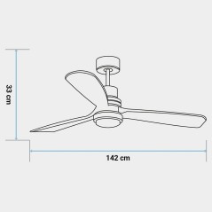 Ventilatore da Soffitto Universal Blue 268-UVT1316-21 70W (142 cm)