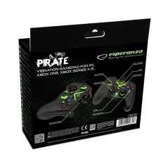 Controller Gaming Esperanza Pirate EGG114K USB 2.0 Nero Verde Microsoft Xbox One PC Xbox Series X Xbox Series S