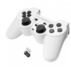 Telecomando Gaming Senza Fili Esperanza Gladiator GX600 USB 2.0 Bianco PC PlayStation 3