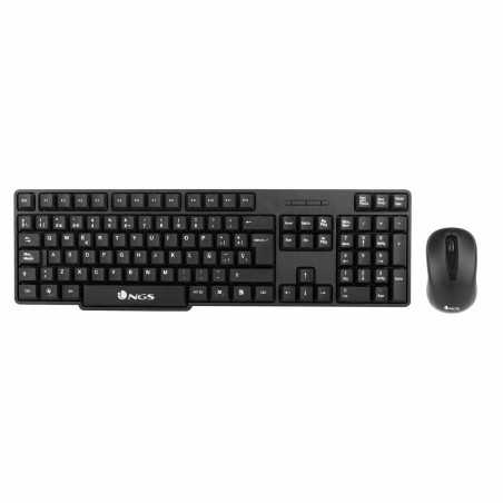 Tastiera e Mouse NGS NGS-KEYBOARD-0358 Nero Senza Fili