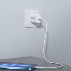 Caricabatterie da Parete + Cavo USB-C PcCom Bianco 20 W