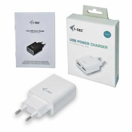 Caricabatterie USB da Parete i-Tec CHARGER2A4W Bianco