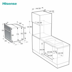 Forno Pirolitico Hisense BI64213EPB 3500 W 2300 W 77 L