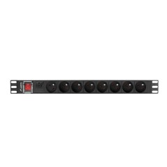 Multipresa 19" 8 Tomas Schuko con On/Off Switch Lanberg PDU-08E-0200-BK (2 m)