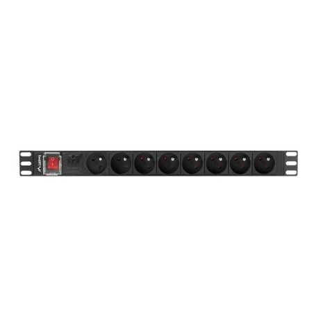 Multipresa 19" 8 Tomas Schuko con On/Off Switch Lanberg PDU-08E-0200-BK (2 m)