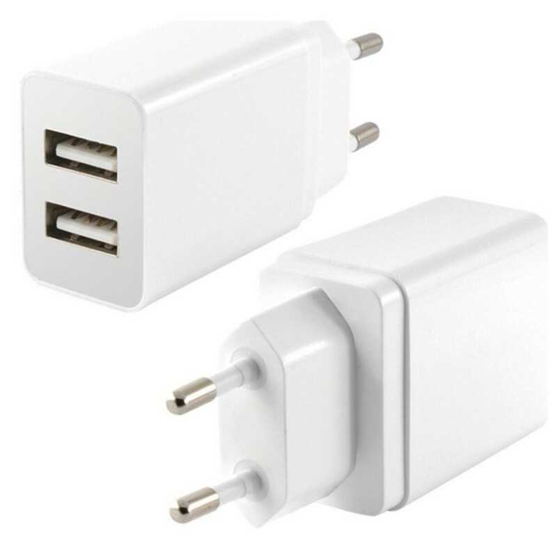 Caricabatterie da Parete KSIX 2 USB 2.4A Bianco