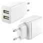 Caricabatterie da Parete KSIX 2 USB 2.4A Bianco