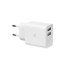 Caricabatterie da Parete KSIX 2 USB 2.4A Bianco