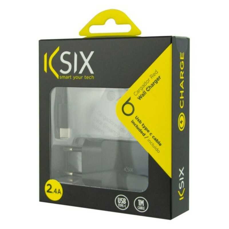 Caricabatterie da Parete + Cavo USB A con USB C KSIX USB Nero