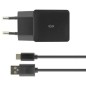 Caricabatterie da Parete + Cavo USB A con USB C KSIX USB Nero