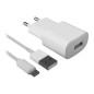 Caricabatterie da Parete + Cavo Lightning MFI Contact Apple-compatible 2.1A Bianco