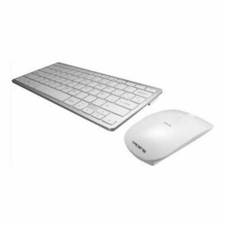 Tastiera e Mouse Wireless Tacens Levis Combo V2 Qwerty in Spagnolo Bianco Grigio