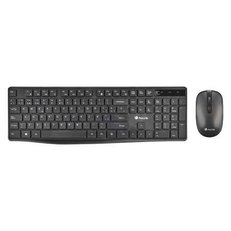 Tastiera e Mouse Wireless NGS HYPEKIT Nero Qwerty in Spagnolo QWERTY