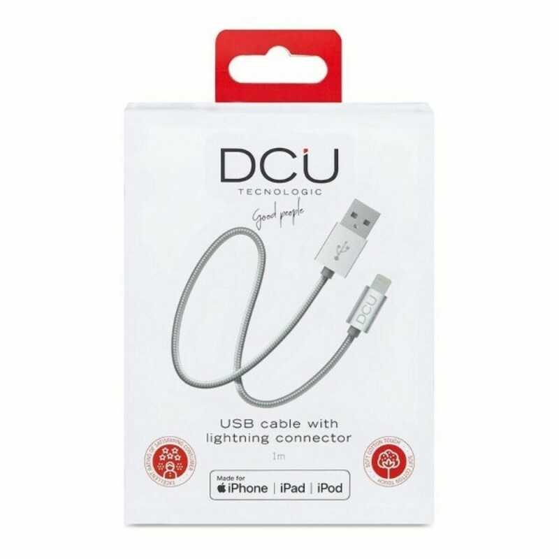 Cavo USB per Caricare Lightning  iPhone DCU Argentato 1 m