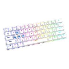 Tastiera Savio WHITEOUT X2 BLUE Bianco Qwerty US