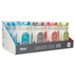 Presa Parete con 2 Porte USB TM Electron Verde