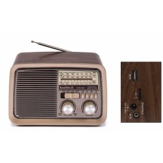 Radio Portatile Bluetooth Kooltech CPR POP Vintage Marrone