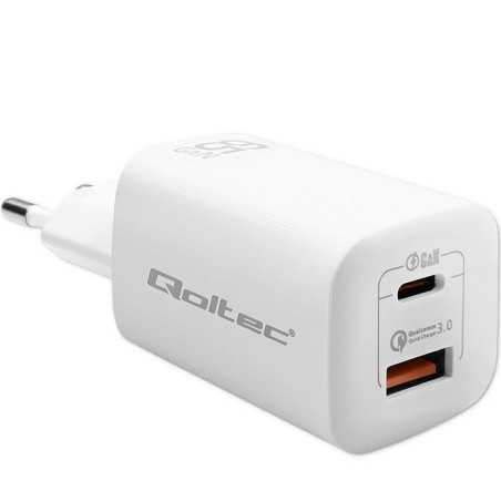 Caricabatterie da Parete Qoltec 50765 Bianco 65 W