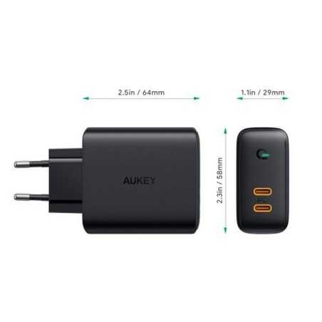 Caricabatterie da Parete Aukey PA-D2 Nero 36 W