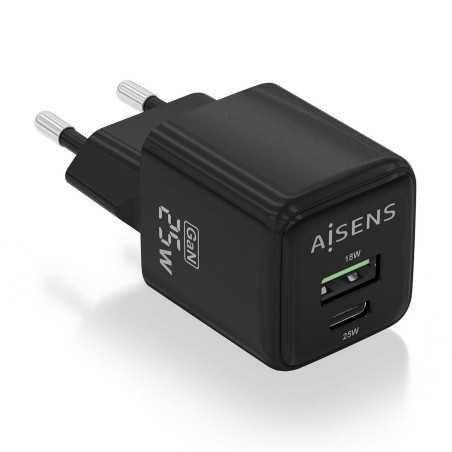 Caricabatterie da Parete Aisens ASCH-25W2P015-BK Nero 25 W (1 Unità)