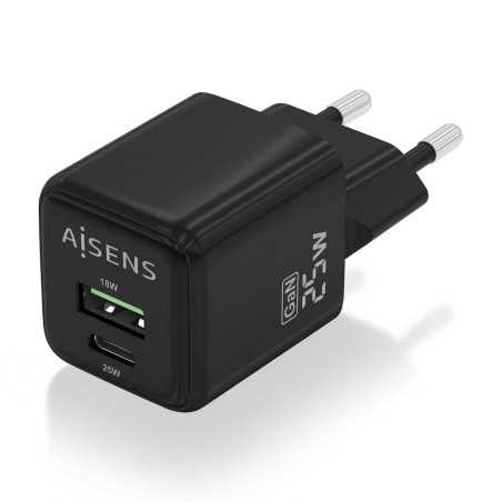 Caricabatterie da Parete Aisens ASCH-25W2P015-BK Nero 25 W (1 Unità)