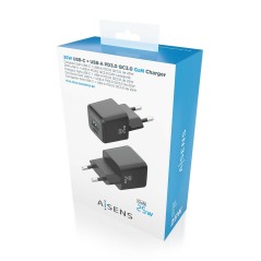 Caricabatterie da Parete Aisens ASCH-25W2P015-BK Nero 25 W (1 Unità)