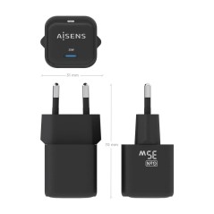 Caricabatterie da Parete Aisens ASCH-35W1P023-BK Nero 35 W (1 Unità)